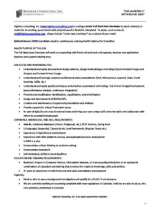 Junior Full Stack Java Developer – Position Description | IT Solutions ...